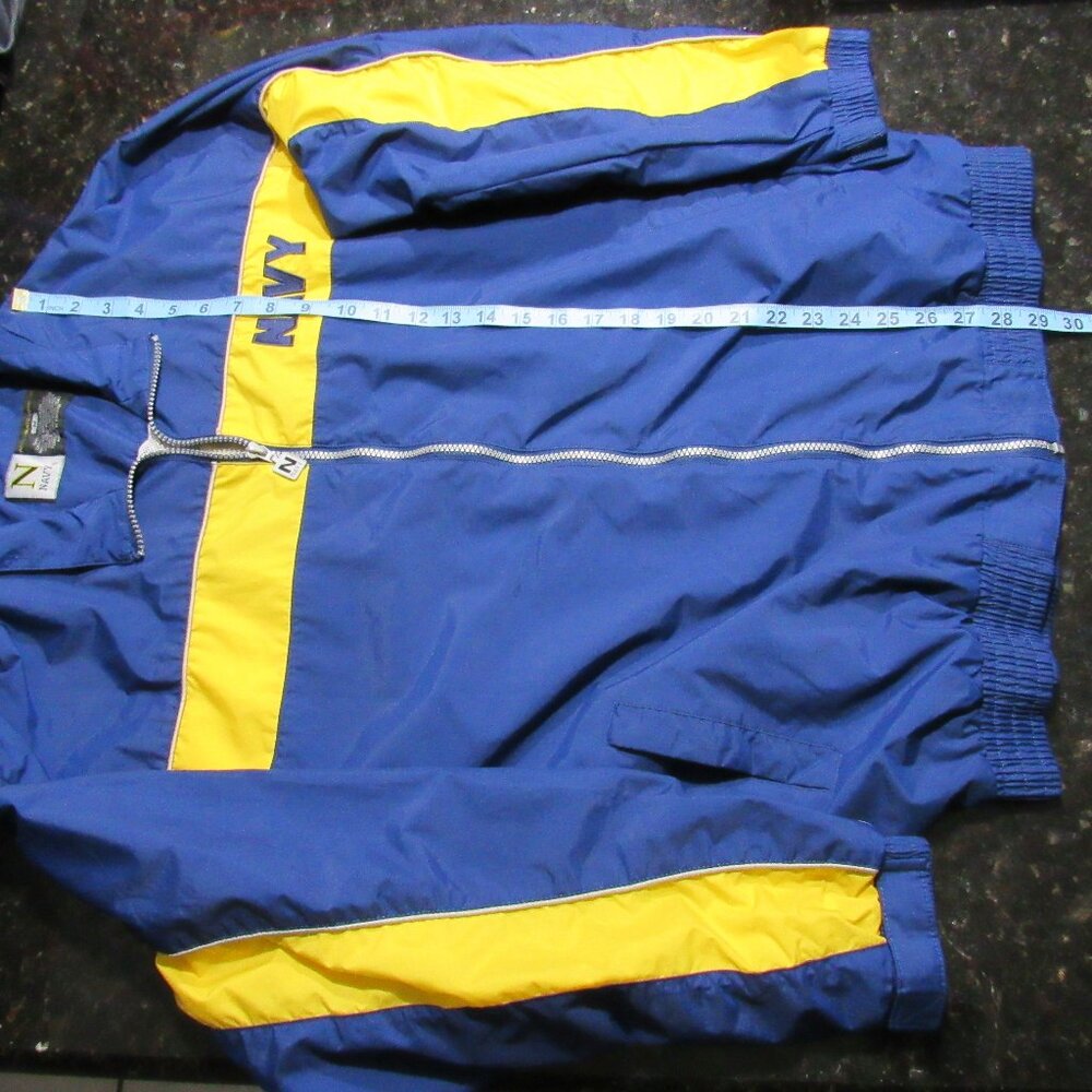 Vtg 1990 Authentic Navy Accelerate Your Life Medium warm up Navy track jacket - Picture 7 of 16